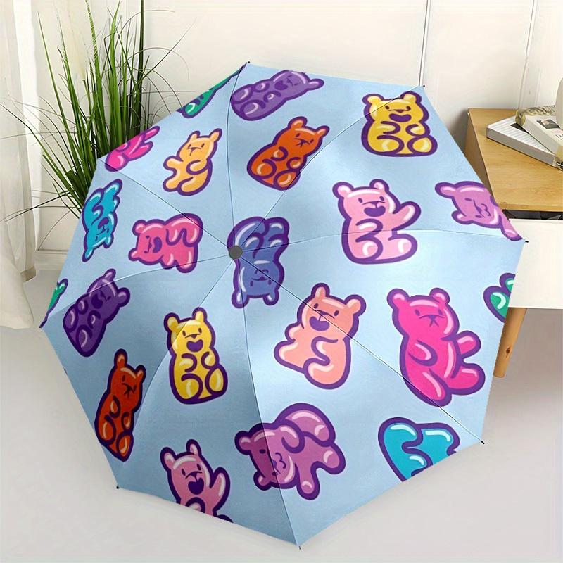 1pc Gummy Bears Automatic Umbrella - 8-Rib Foldable Design, Outdoor Adventures, and Family Celebrations Yy250829082