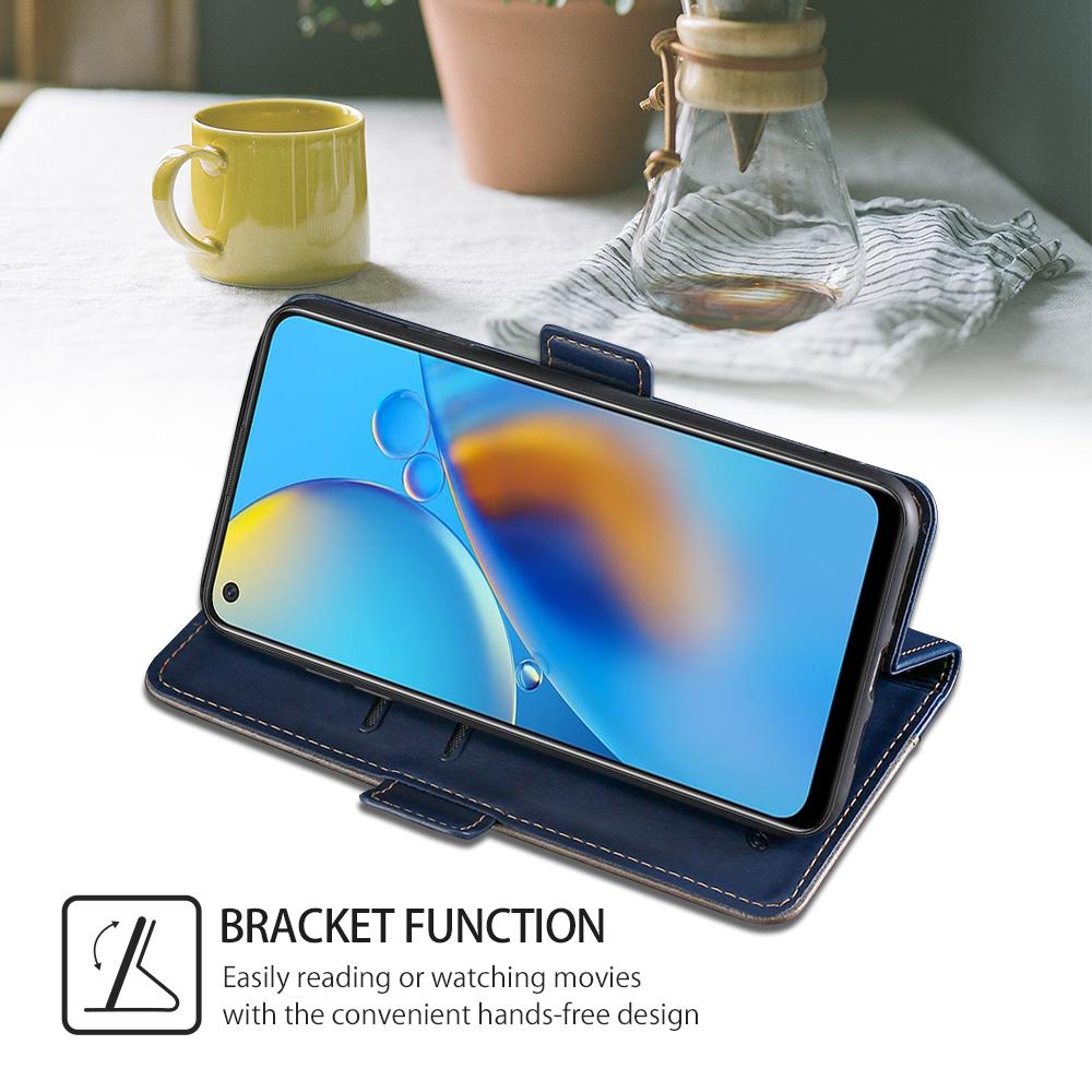 Skjøteveske til Vivo Y51 Y31 2020 X60 Pro V20 Y20 Oppo A54 A52 A72 Alcatel 1S 1C 3 3L 3X ZTE A5 A3 A7 2019 Flip-etui PU-skinndeksel støtfanger
