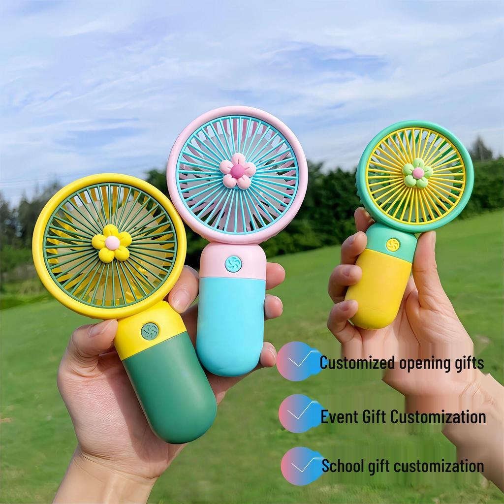 Popular Handheld Cartoon USB Mini Fan - Multifunctional & Portable Electric Fan, DIY Small Gift