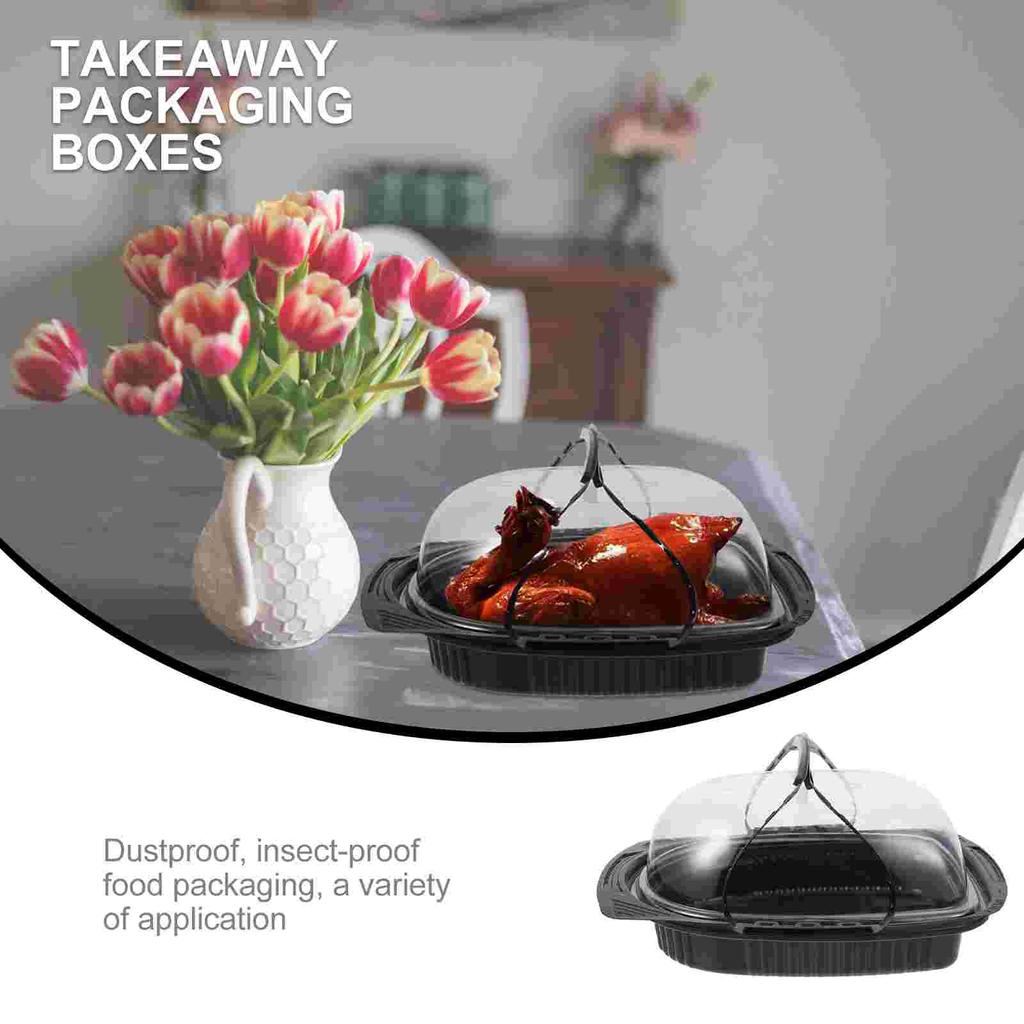 10 Pcs Packing Boxes Roast Packaging Wrapping for Restaurant Food Convenient Containers Plastic