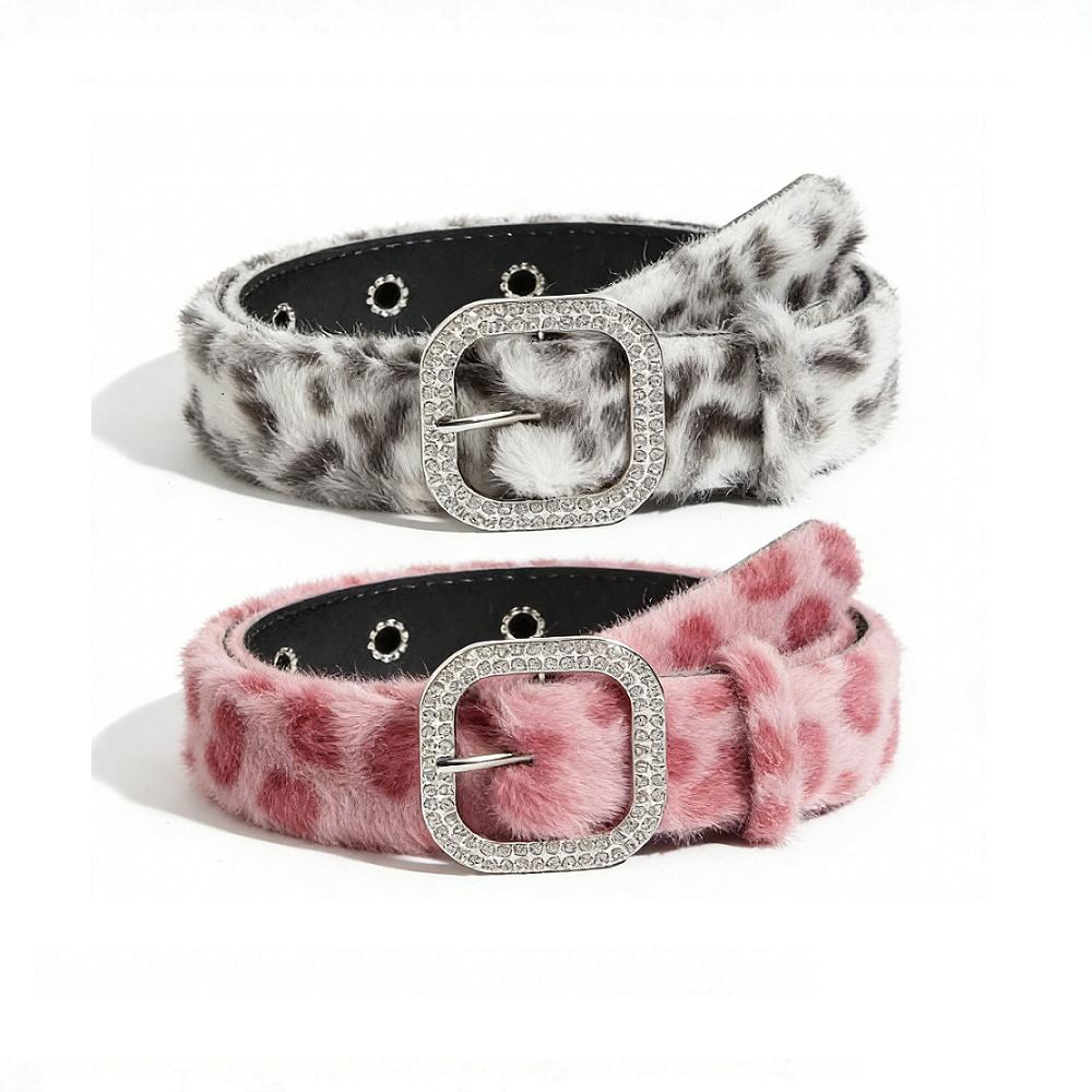 Fashion Animal Fur Waistband Soft Pink Plush Belt Gothic Y2k Women Belt Multifunctional Wide Waistband Belt For Outdoor Daily