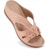 European and American large size retro flower slope heel cool slippers new casual beach fish mouth one-word sandals