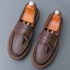 New Black Brown Tassels Loafter Genuine Leather Casual Shoes For Men Designer Formal Wedding Dress Homecoming Footwear