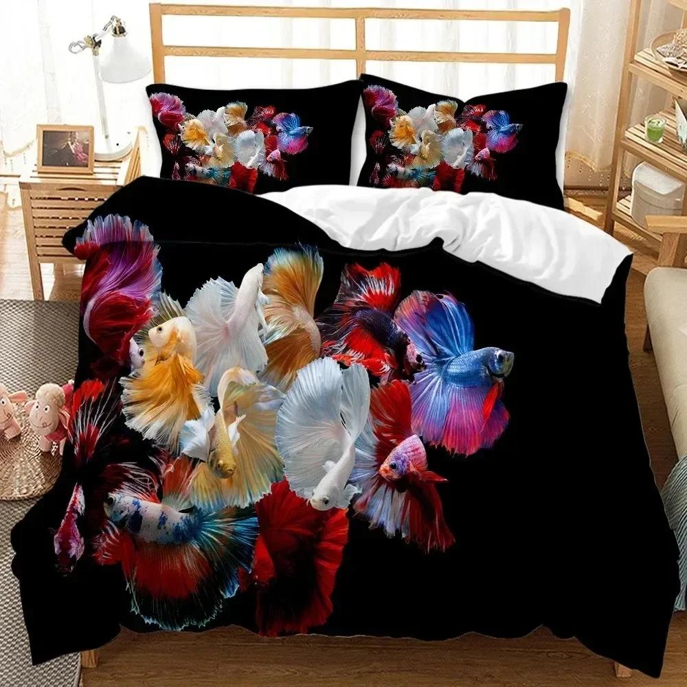 Luxury New 3D Print Underwater World Bedding Set Duvet Cover Pillowcases Twin Full Queen King Linen Sea Fish Duvet Cover Sets