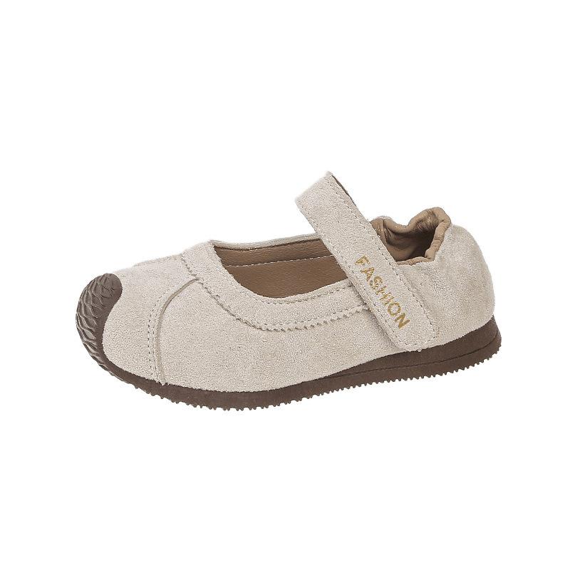 Girls frosted leather small leather shoes 2025 spring and autumn baby girl elastic pleated heel princess shoes little girl shallow mouth single shoes