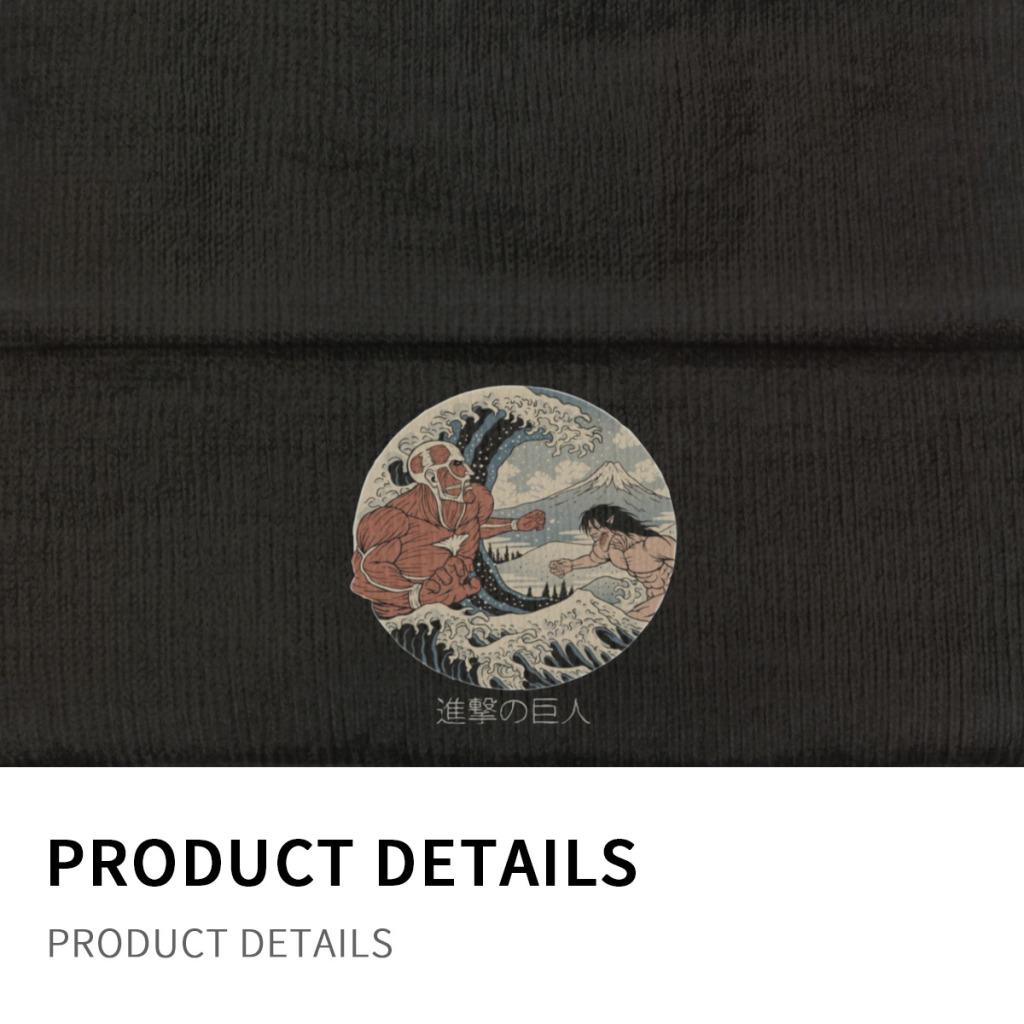 Attack On Titan Kanagawa Wave Knitted Hat for Women Unisex Skullies Beanies Autumn Winter Hat AOT Shingeki No Kyojin Anime Cap