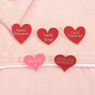 Frantic Romantic Enamel Pin Red Heart Hopeless Romantic Music Albums Brooches Lapel Backpack Badge Jewelry Gifts For Friends