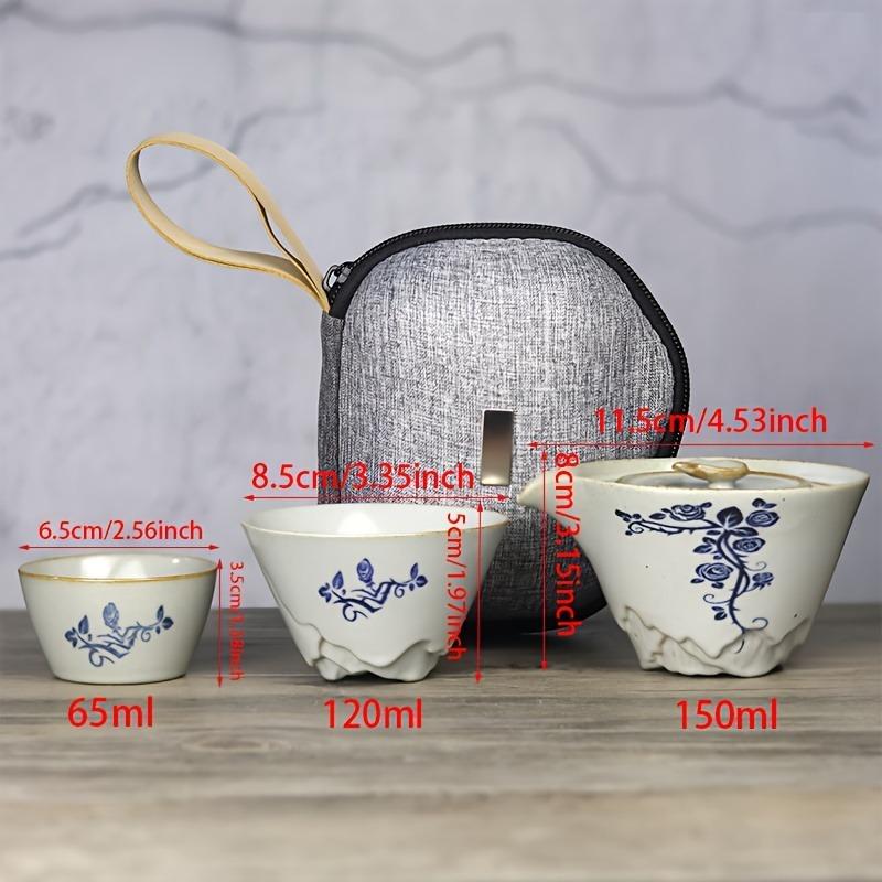 1 Set Ceramic Teapot And Tea Set Include 1 Teapot And 2 Tea Cups Porcelain Travel Tea Set Express Cup Tea Set Portable Outdoor Tea Pot For Home Travel