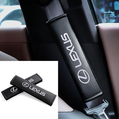 1/2Pcs Carbon Fiber Car Seat Belt Cover Shoulder Protect Case Interior Accessories For LS LC IS350 ES300 GS350 CT200h RX