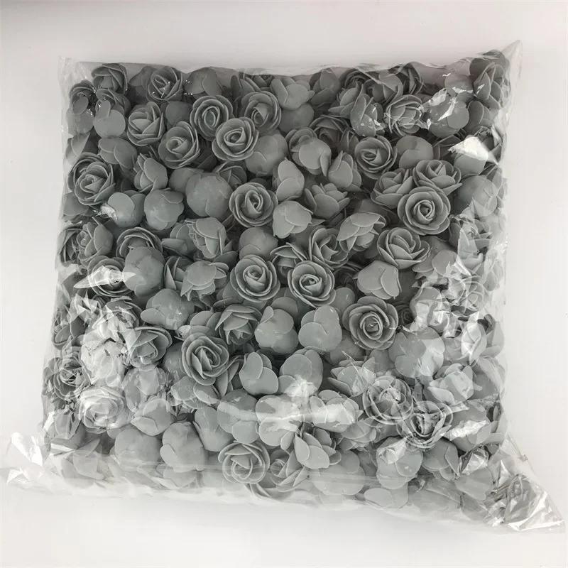 50pcs/bag  PE Foam Fake Flower Roses Head Artificial Flowers  Wedding Decoration for Scrapbooking Gift Box Diy Wreath Multi-use
