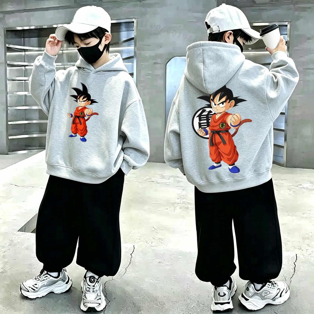 Autumn/Winter Children's Trend Dragon Ball Z Double-Sided Printed Warm and Comfortable Boys'/Girls' Baby Hooded Sweatshirt