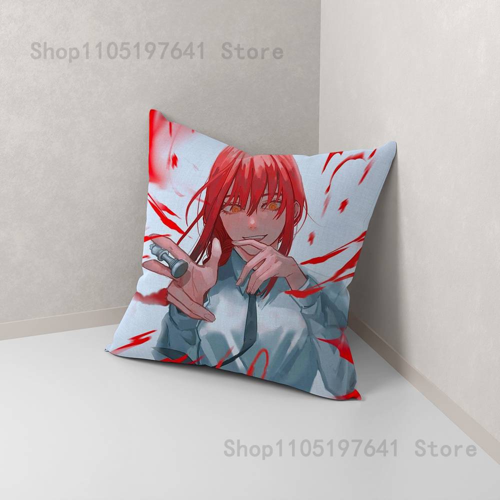 

Anime M-Makima Pillow Case For Sofa Decor Car Office Room Printing Cushion Cover Decorations and Protector 12x12Inch