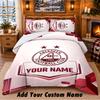 Aberdeen FC Pattern Bedding 3Pcs Set Custom Name, Bed Sheet And Pillowcases For Home Bedroom