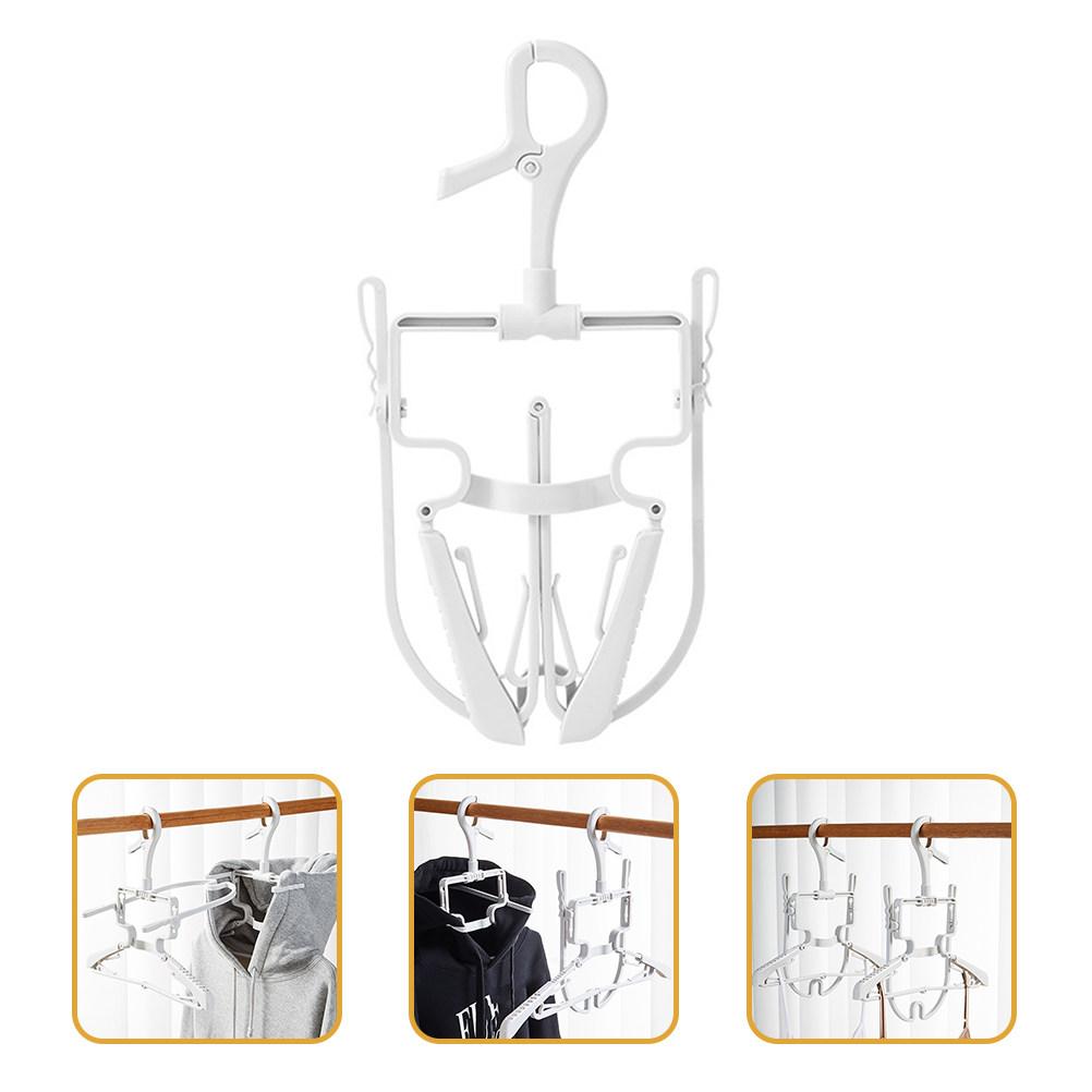 Foldable Stretchable Heavy Duty Hoodie Hanger Adjustable Plastic Clothes Hanger Household Drying Rack Hoodie Dry Hangers
