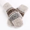 Christmas Cute Jacquard Weave Double Layer Plus Velvet Thicken Wool Knitted Gloves Men Women Winter Outdoor Cycling Warm Mittens