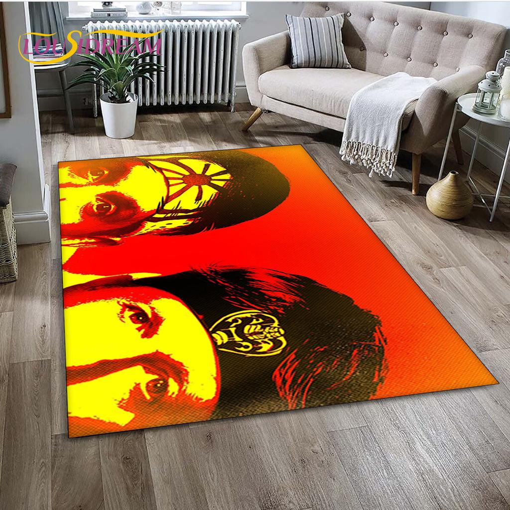 Dywan TV Karate Cobra Kai Amanda Duży, Dywan do Salonu Sypialni Sofa Mata pod Drzwi Dekoracja, Mata Podłogowa Antypoślizgowa do Zabawy dla Dzieci