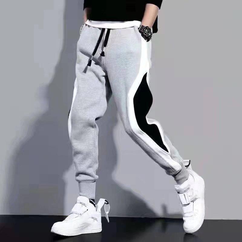 Spring Summer Men's Sports Pants Male Loose Fitting Leggings Patchwork Running Training Casual Pants Outfit Trouser