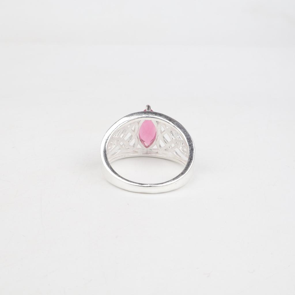 Rare Pink Tourmaline Gemstone 925 Sterling Silver Jewelry Ring For Wedding Gift CZR-3-8