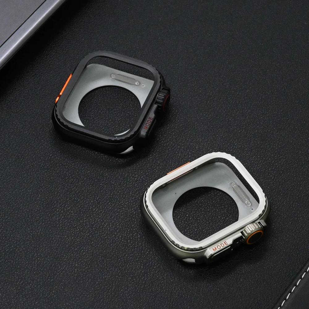 Luxury Titanium Band for Apple Watch Ultra 49mm Series 10 46mm Titanium Orange Strap+case for Apple 9 8 7 6 5 SE Watch 45mm 44mm