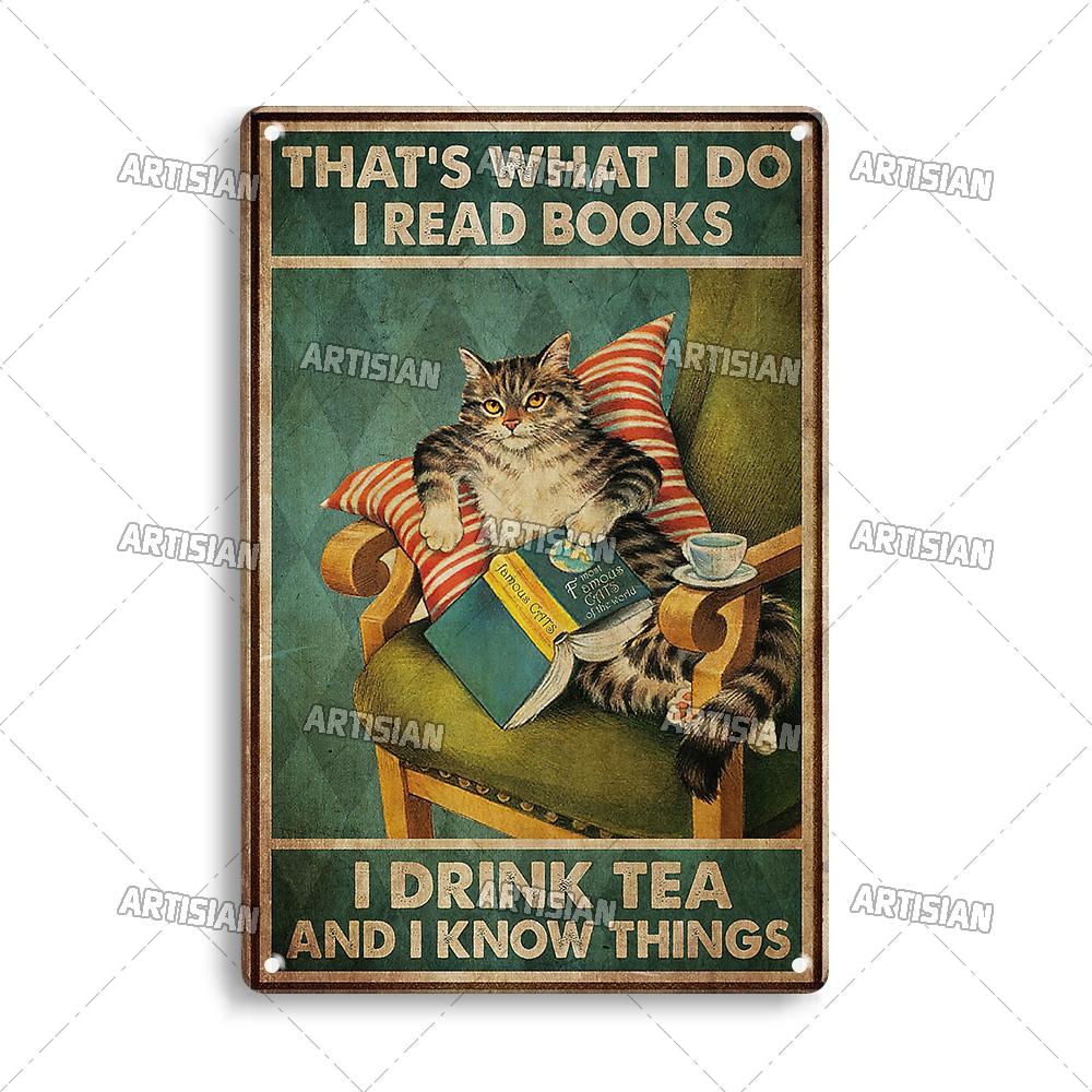 Artisanisches Tier Schwarze Katze Retro Metallposter Lustiges Haustier Vintage Dekorative Blechplakette Garage Bar Pub Club Man Cave Wanddeko