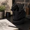 Unique Dragon Ornament 3D Printed Gothic Pen Holder, Coiled Figurine Stationery Cup, Creative Pencil Cup Fantasy Desk Organizer, Halloween Tabletop