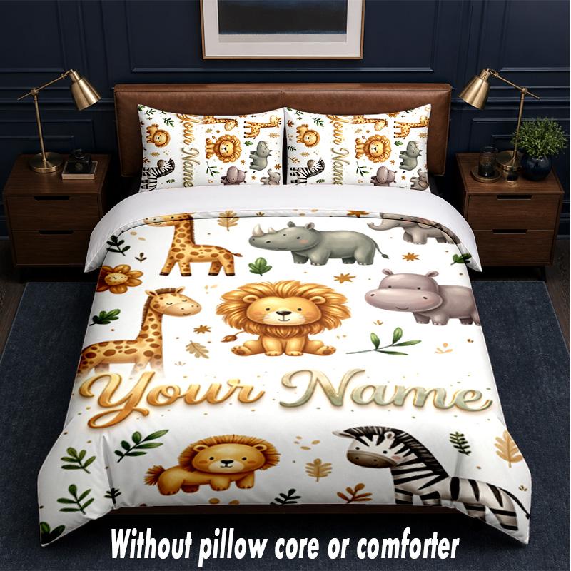 Decorative Artwork Theme Custom Text Or Name 3Pcs Bedding Set,1 Flat Sheet & 2 Pillowcases Personalized Home Bedding