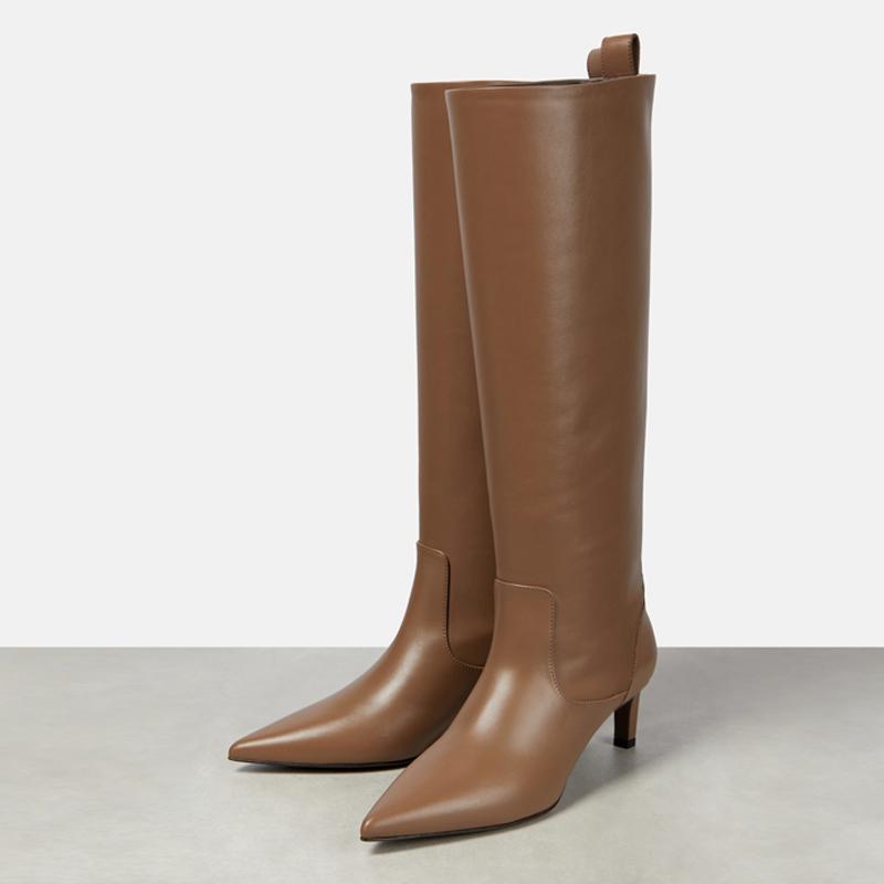 INS Kozaki do kolan Buty damskie Skóra naturalna Czarne obcasy Western Wysokie Długie Botki Chelsea Damskie 2025 Zimowe Trend Buty Marka