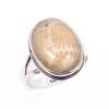 Natürlicher Fossilienkoralle Edelstein Handgefertigt 925 Massiv Sterlingsilber Ring Gr.7 K4G15