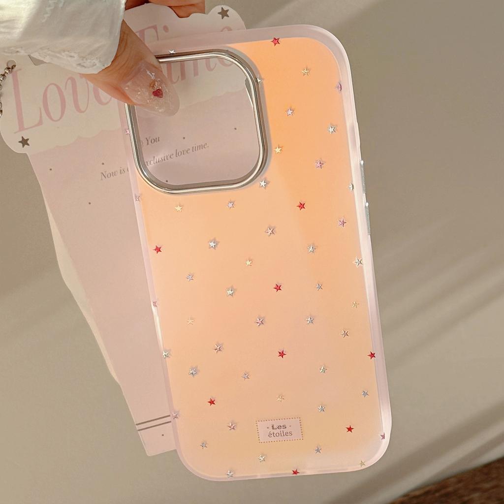 Vergoldete bunte Sterne Geeignet für Iphone17Promax Handyhülle Apple 16 Laser 13 Sturzsicher 14 Frisch
