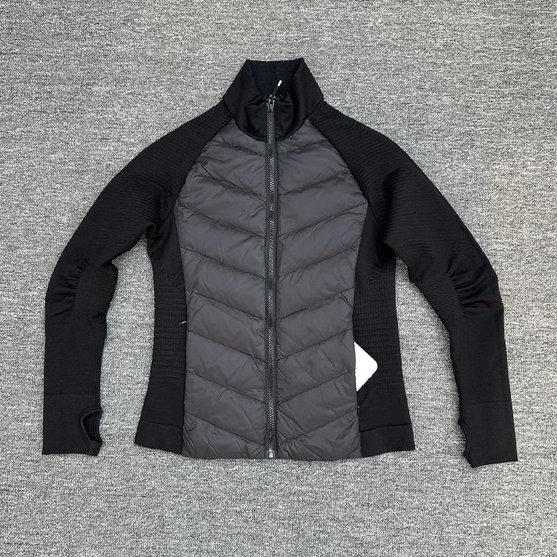 Women's Short Slimming Lightweight White Goose Down Jacket for Running and Outdoor Yoga - Autumn/Winter