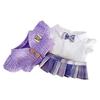 Niannyyhouse 20cm Plush Clothes Set: Jumper, Dress Shirt, Skirt, and College-Style Cardigan (Purple) Cotton Doll with Accessories