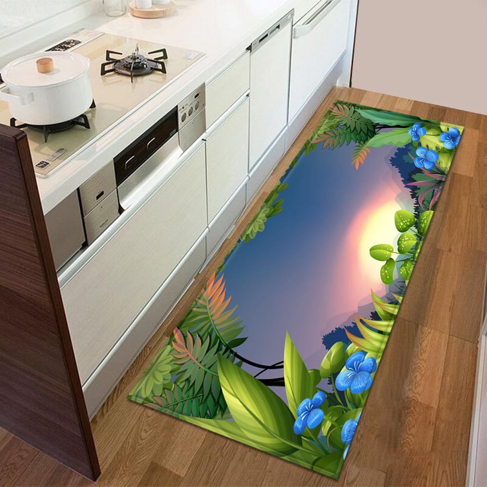 Kitchen floor mat entrance door mat bedroom long carpet corridor bathroom non-slip floor children's carpet