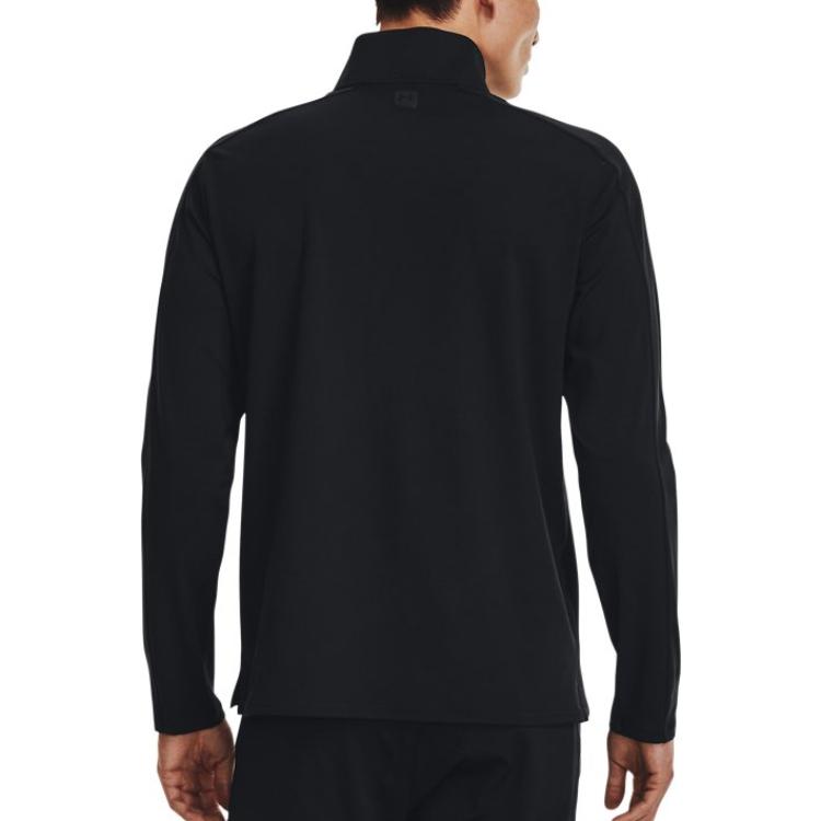 Under Armour Solid 1/4 Zip Training Slim Fit Long Sleeve T-Shirt Men Tops Black 1379673-001