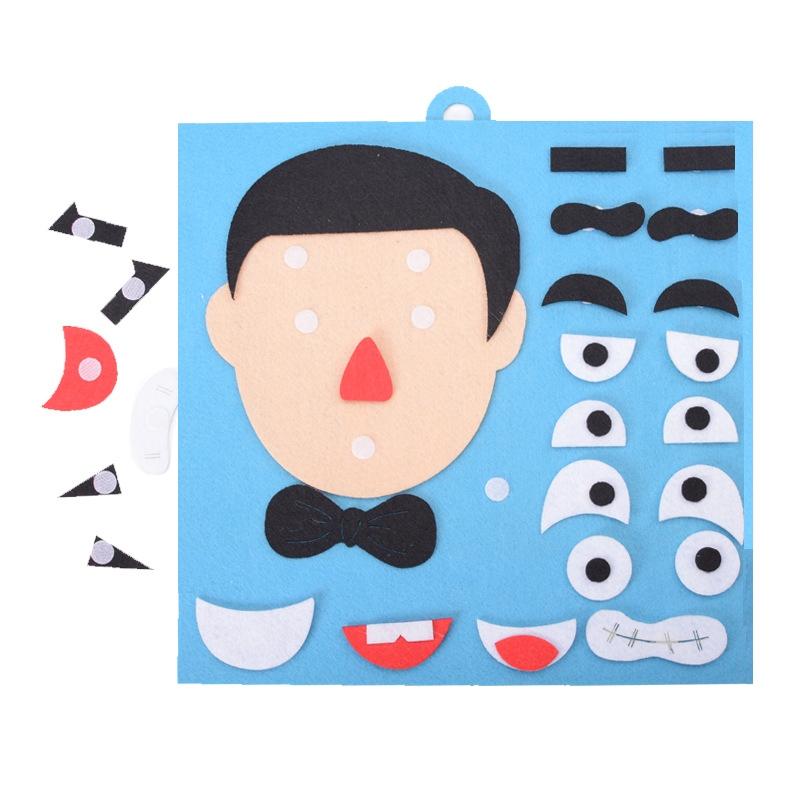 3D Children Jigsaw Material Kit Toys Stickers Facial Expressions DIY Assembling Puzzles Handmade Toys