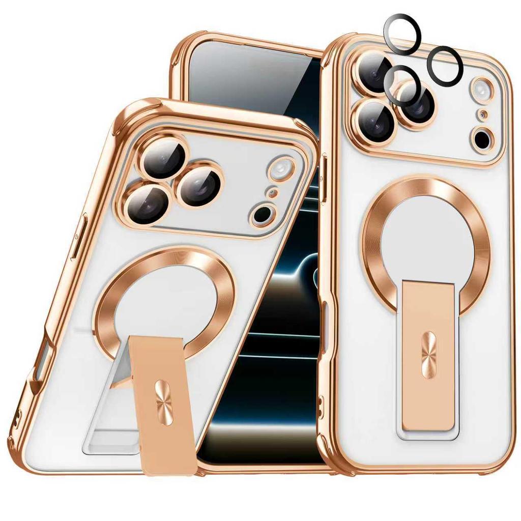 Electroplated Magnetic Bracket for iPhone 17 Pro - New Anti-Fall Protective Case for Apple 11