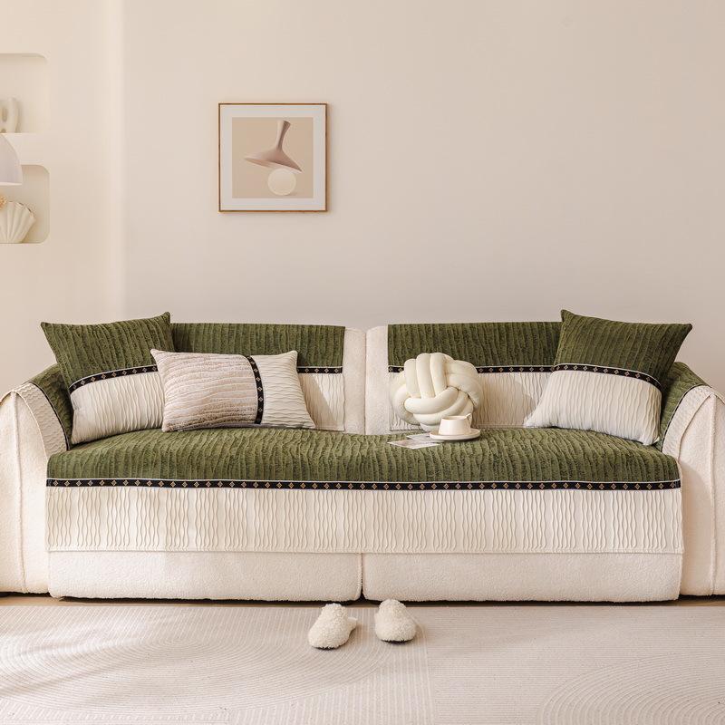 French Straight Sofa Cushion, Universal In All Seasons, Cream Wind Sofa Seat Cushion, Fixed Non-Slip Light Luxury, High-End Sofa Cushion