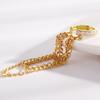 Temperament No Ear Piercings Long Tassel Chain Micro-inlay Zircon Clip Earrings for Women Trendy Punk Gold Tone Ear Cuff Jewelry