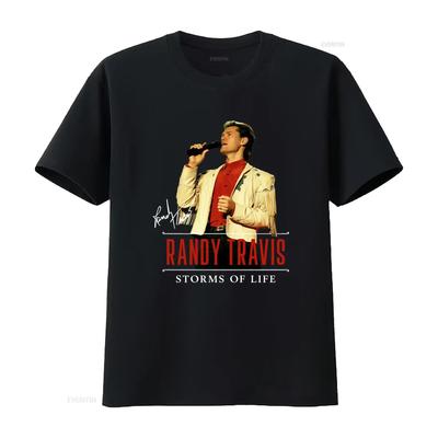 Randy Travis Signed Storms Of Life Black T Shirt All Sizes Available Vintage Versatile Top For Everyday Wear Soft Unisex