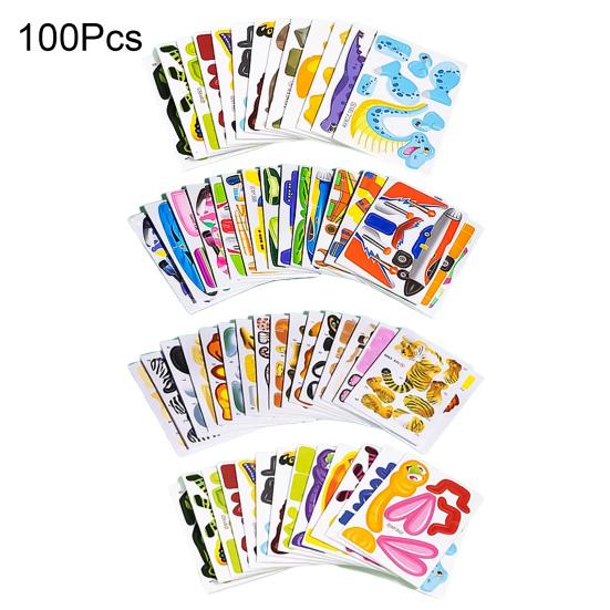 100 Teile/satz Kinder 3D Cartoon Puzzle Tier Dinosaurier Flugzeug Lernen DIY 3D Jigsaw Puzzle Pädagogisches Montage Spielzeug Kleinkinder Jungen Mädchen Geschenk