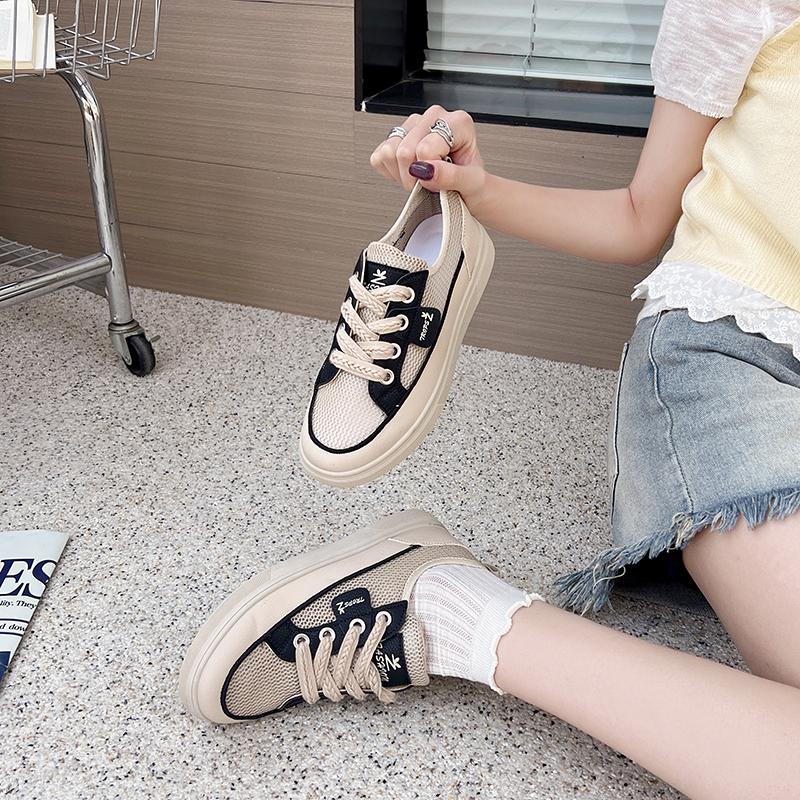 Fashion Ladies Shoes 2025 Hot Sale Front Lace-up Women's Vulcanize Shoes Fashion Color Matching New Plus Size Mesh Classic Casual Shoes