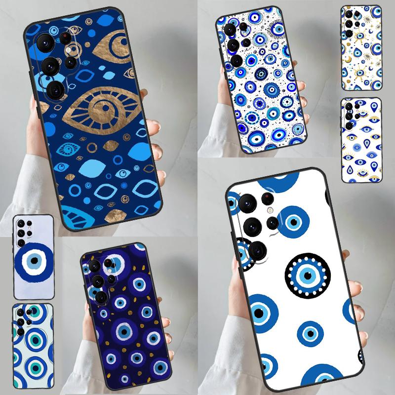 Evil Eye Case For Samsung Galaxy S23 S24 Ultra S20 S21 FE Note 10 20 Ultra S8 S9 S10 S22 Plus Cover
