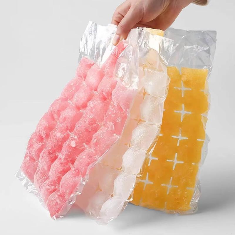 Disposable Ice-Making Bags - Self-Sealing Lattice Ice Cube Mold for Summer DIY Drinks, Edible Frozen Ice Tray Bag for Bar