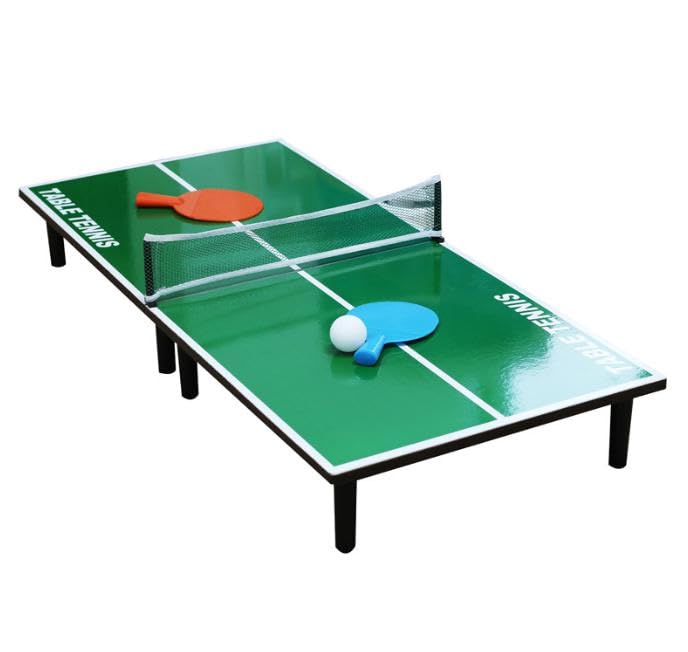Mini Table Tennis Home Includes and Set, Wooden, Use, Children's, Rackets, Balls, Table, Net.
