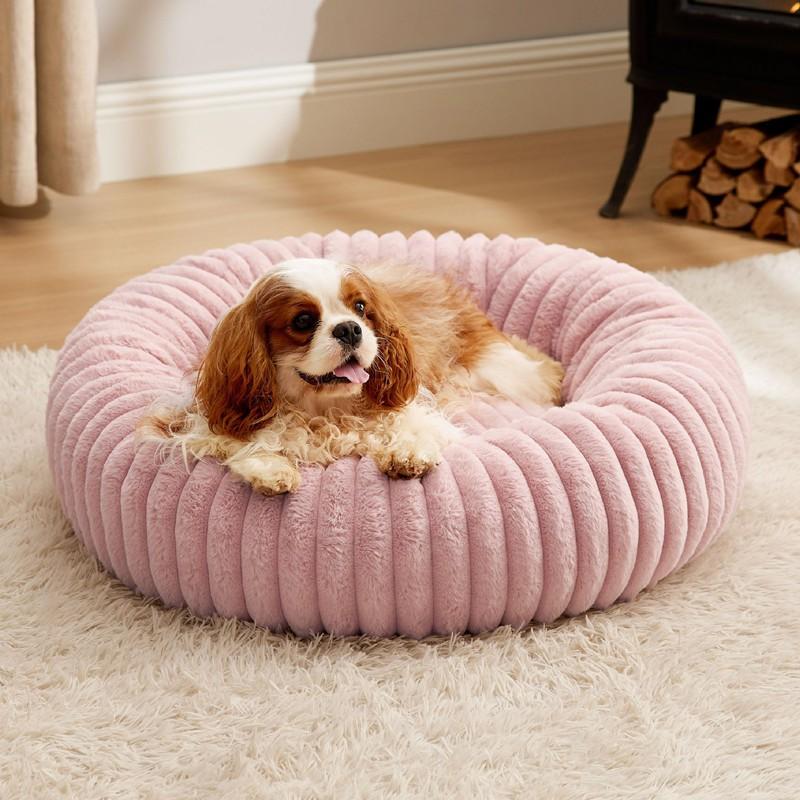 Plush Round Pet Bed Dogs Cats Winter Warm Nest Heavyweight Faux Fur Cushion 40-100cm