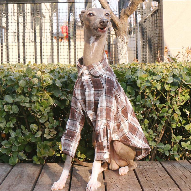 Dog Shirt Spring New Plaid Dog Cotton Shirts Soft Cotton Button Up Fashion Pet Clothing Dog Coat for Italian Greyhound S-3XL