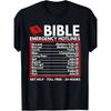 European Sizes Men's Funny Christian Bible Emergency Numbers T-Shirt - 24-Hour Prayer Bible Verse Design with 1-Psalms