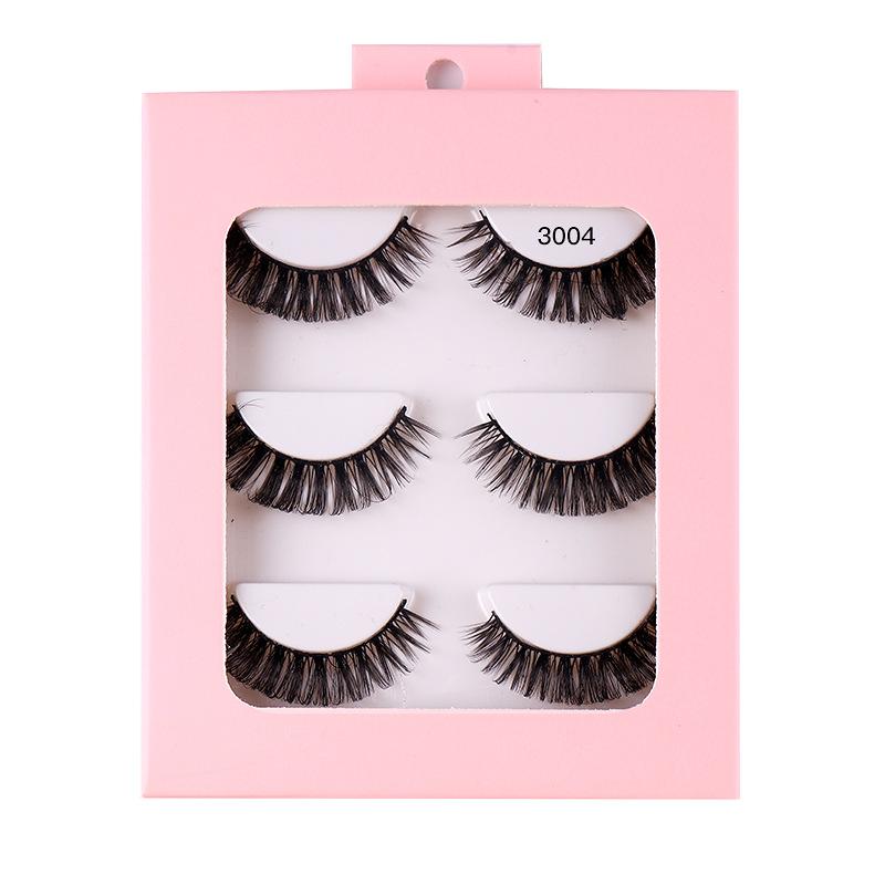 Roll 3 Pairs Of Chemical Fiber False Eyelashes Simulation Curled Thick Eyelashes