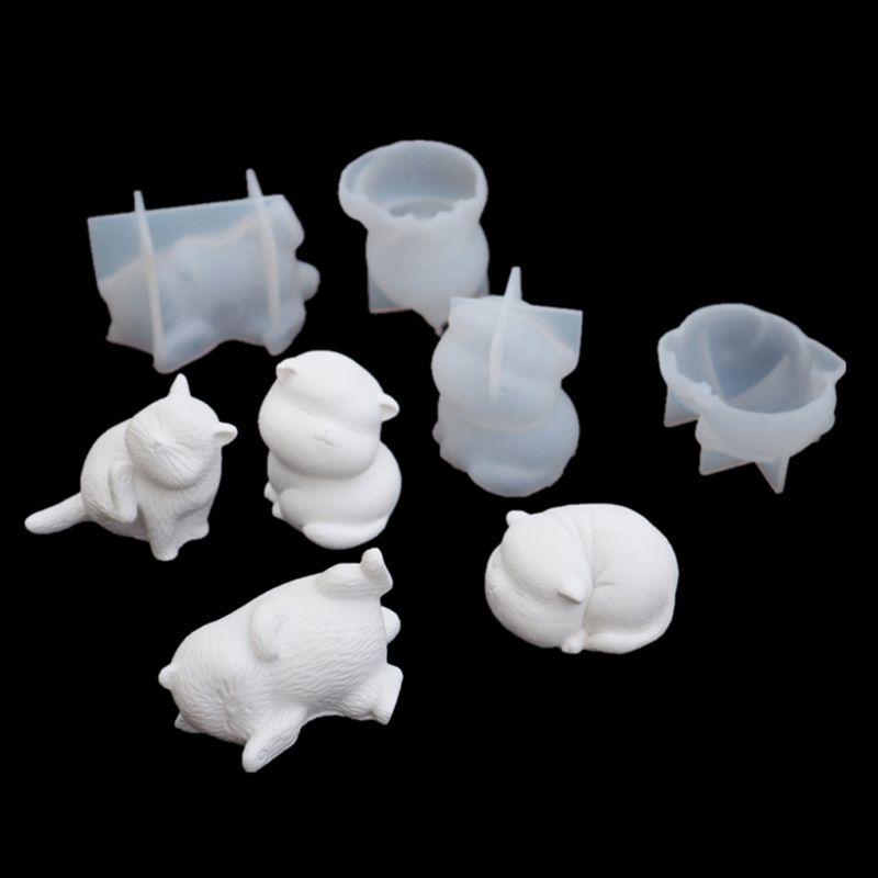 Buy 3D Cute Cat Soap Mold Pet Cats Gumpaste Cake Mold Resin Casting