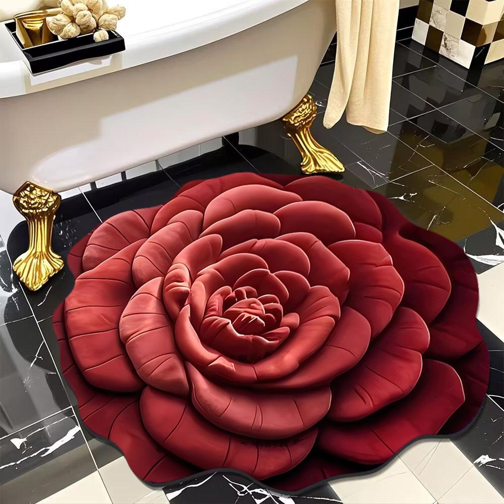 Peony Diatomaceous Earth Floor Mat – Stain-Resistant, Easy-to-Clean, Water-Absorbent Carpet for Bathroom/Entrance