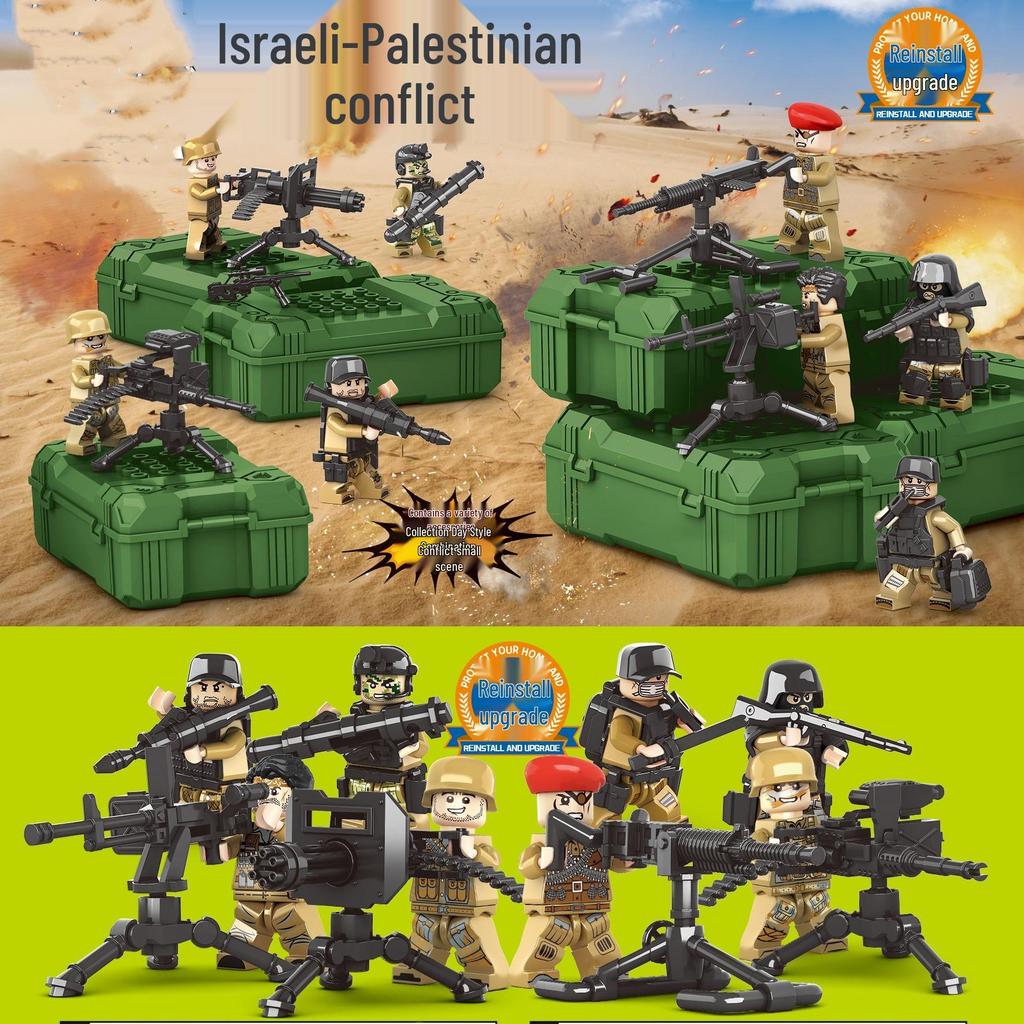 SWAT Assault Team Minifigure Set: Military Building Blocks Compatible with LEGO - Includes Soldiers, Weapons, and Sand Table for Kids.